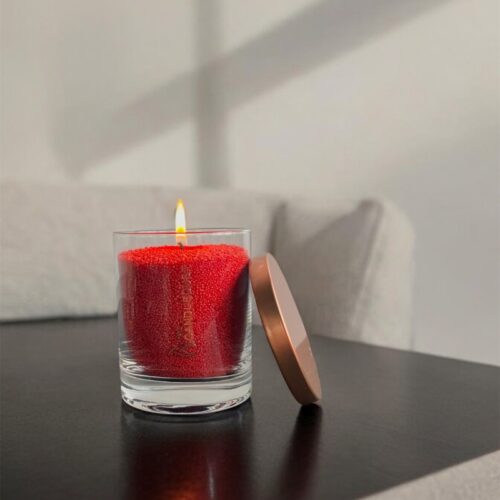 Unscented Powder Candle in Glass - Red 160g